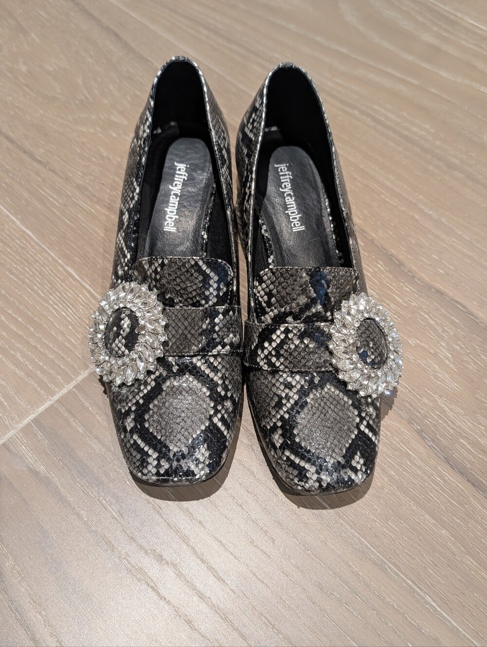 **PRICE DROP**Jeffrey Campbell Snake-Print Women's Heel - Black & Gray